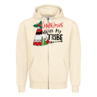 Sandshell Christmas with my tribe boho Zipper Hoodie - CowhideDigitalArt