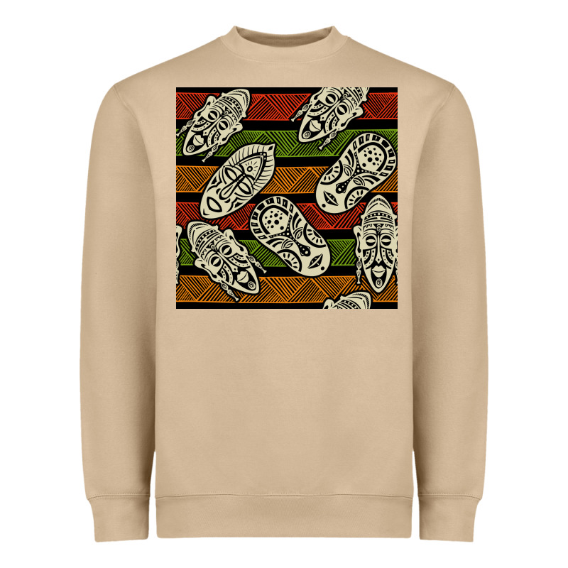 African Mask Seamless Pattern Heavyweight Sweatshirt by BundleAndBundleShop | Teevron