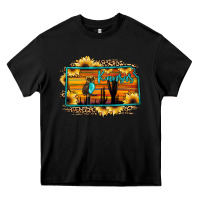 Black kansas owl sunset sunflower map Heavy Core Tee - JahusDesignShop