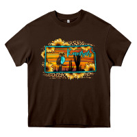 Chocolate Brown kansas owl sunset sunflower map Heavy Core Tee - JahusDesignShop