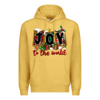 Antique Gold Joy To The World Premium Hoodie - FaDigitalArtStudio