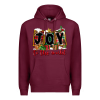 Burgundy Joy To The World Premium Hoodie - FaDigitalArtStudio