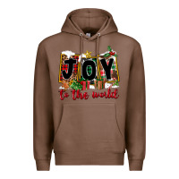 Chestnut Joy To The World Premium Hoodie - FaDigitalArtStudio