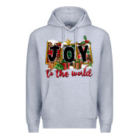 Heather Grey Joy To The World Premium Hoodie - FaDigitalArtStudio