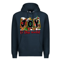 Navy Joy To The World Premium Hoodie - FaDigitalArtStudio
