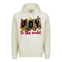 Oatmeal Heather Joy To The World Premium Hoodie - FaDigitalArtStudio