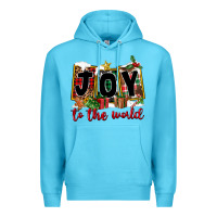 Ocean Blue Joy To The World Premium Hoodie - FaDigitalArtStudio