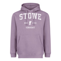 Lavender Stowe Vermont Vt Vintage Athletic Sports Heavyweight Hoodie - minhPixels