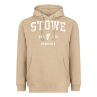 Mushroom Stowe Vermont Vt Vintage Athletic Sports Heavyweight Hoodie - minhPixels