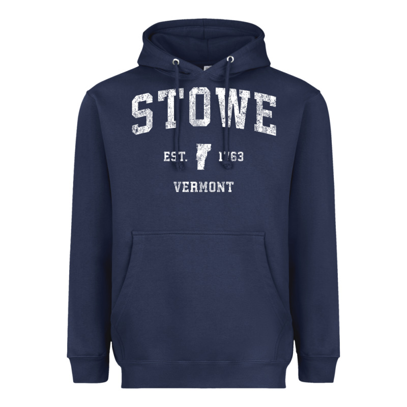 Stowe Vermont Vt Vintage Athletic Sports Heavyweight Hoodie by minhPixels | Teevron