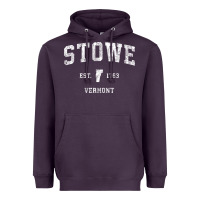 Plum Stowe Vermont Vt Vintage Athletic Sports Heavyweight Hoodie - minhPixels