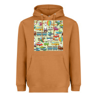 Meerkat Planes, Trains, and Automobiles pattern Chiffon Top Heavyweight Hoodie - minhPixels