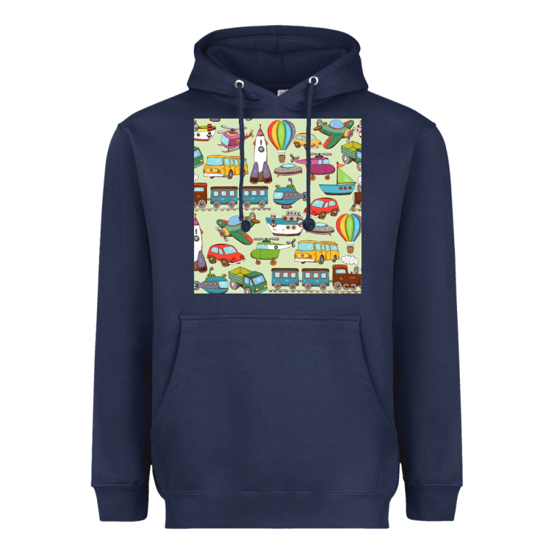 Planes, Trains, And Automobiles Pattern Chiffon Top Heavyweight Hoodie by minhPixels | Teevron