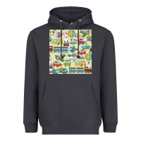 Smoke Planes, Trains, and Automobiles pattern Chiffon Top Heavyweight Hoodie - minhPixels