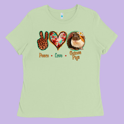 Peace Love Guinea Pigs Ladies Tee Designed By Bettercallsaul