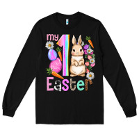 Black My first Easter Girl Easter Day Long Sleeve Tee - HowdyJamesFarm