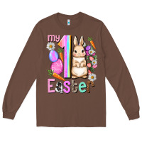 Chestnut My first Easter Girl Easter Day Long Sleeve Tee - HowdyJamesFarm