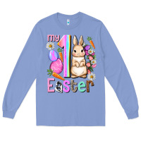 Colony Blue My first Easter Girl Easter Day Long Sleeve Tee - HowdyJamesFarm
