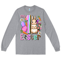 Heather Grey My first Easter Girl Easter Day Long Sleeve Tee - HowdyJamesFarm