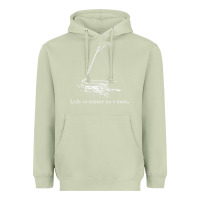 Matcha Life Is Better On A Boat Sailboat Sketch Cool Sailing Gifts Heavyweight Hoodie - minhPixels