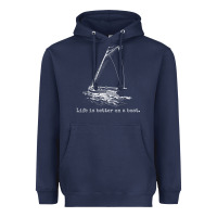 Navy Life Is Better On A Boat Sailboat Sketch Cool Sailing Gifts Heavyweight Hoodie - minhPixels