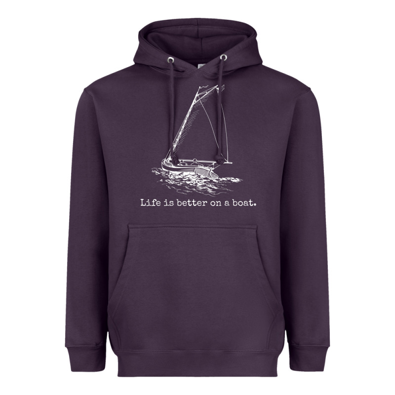 Life Is Better On A Boat Sailboat Sketch Cool Sailing Gifts Heavyweight Hoodie by minhPixels | Teevron
