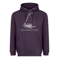 Plum Life Is Better On A Boat Sailboat Sketch Cool Sailing Gifts Heavyweight Hoodie - minhPixels