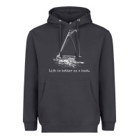 Smoke Life Is Better On A Boat Sailboat Sketch Cool Sailing Gifts Heavyweight Hoodie - minhPixels