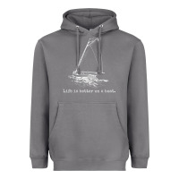 Storm Life Is Better On A Boat Sailboat Sketch Cool Sailing Gifts Heavyweight Hoodie - minhPixels