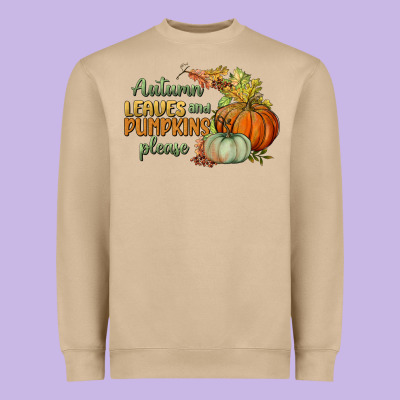Autumn Leaves And Pumpkins Please Heavyweight Sweatshirt Designed By Bundleandbundleshop