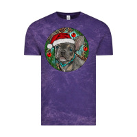 Cloud Purple Frenchie Christmas Vintage Tee - RanaPortraitStore