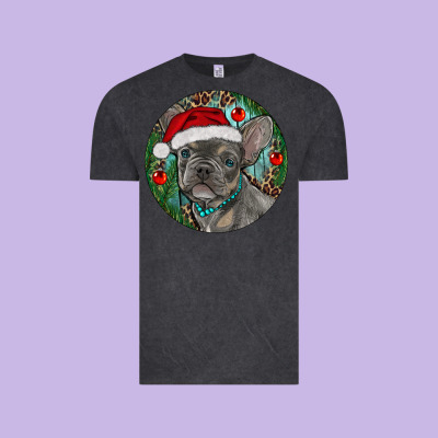 Frenchie Christmas Vintage Tee Designed By Ranaportraitstore