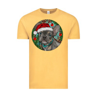 Vintage Mustard Frenchie Christmas Vintage Tee - RanaPortraitStore