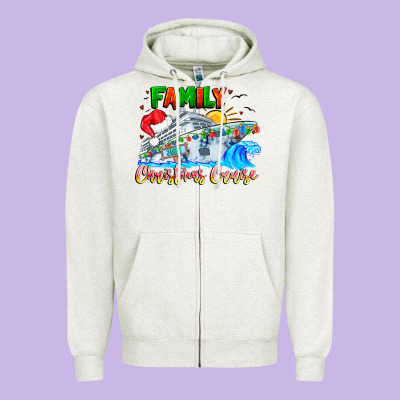 Family 2024 Christmas Cruise Zipper Hoodie Designed By Cowhidedigitalart