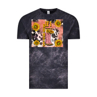 Cloud Black cowgirl boots sunflower Vintage Tee - TumblerDesignByShophia