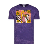 Cloud Purple cowgirl boots sunflower Vintage Tee - TumblerDesignByShophia