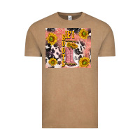 Vintage Coffee cowgirl boots sunflower Vintage Tee - TumblerDesignByShophia