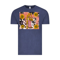 Vintage Denim cowgirl boots sunflower Vintage Tee - TumblerDesignByShophia