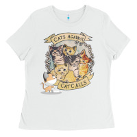 White Cats Against Cat Calls Ladies Tee - Bettercallsaul