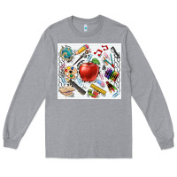 Heather Grey school elements tumbler Long Sleeve Tee - CowGirlArtShop