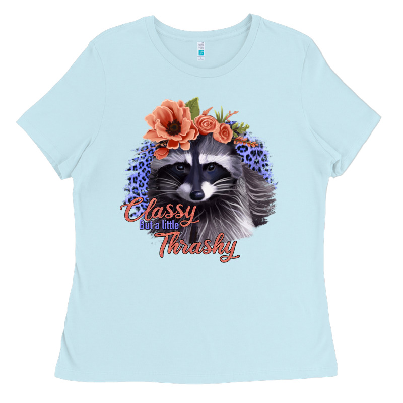 Classy But A Little Thrashy Raccoon With Flowers Ladies Tee by Bettercallsaul | Teevron