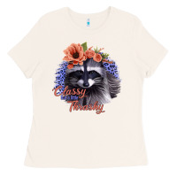 Bone Classy But a Little Thrashy Raccoon with Flowers Ladies Tee - Bettercallsaul