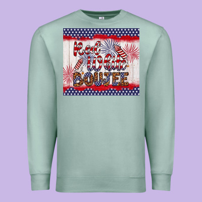 Red White Boujee Premium Sweatshirt Designed By Artiststas