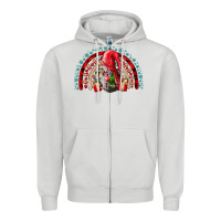 Dove Grey festive gnome with gifts Zipper Hoodie - CowhideDigitalArt