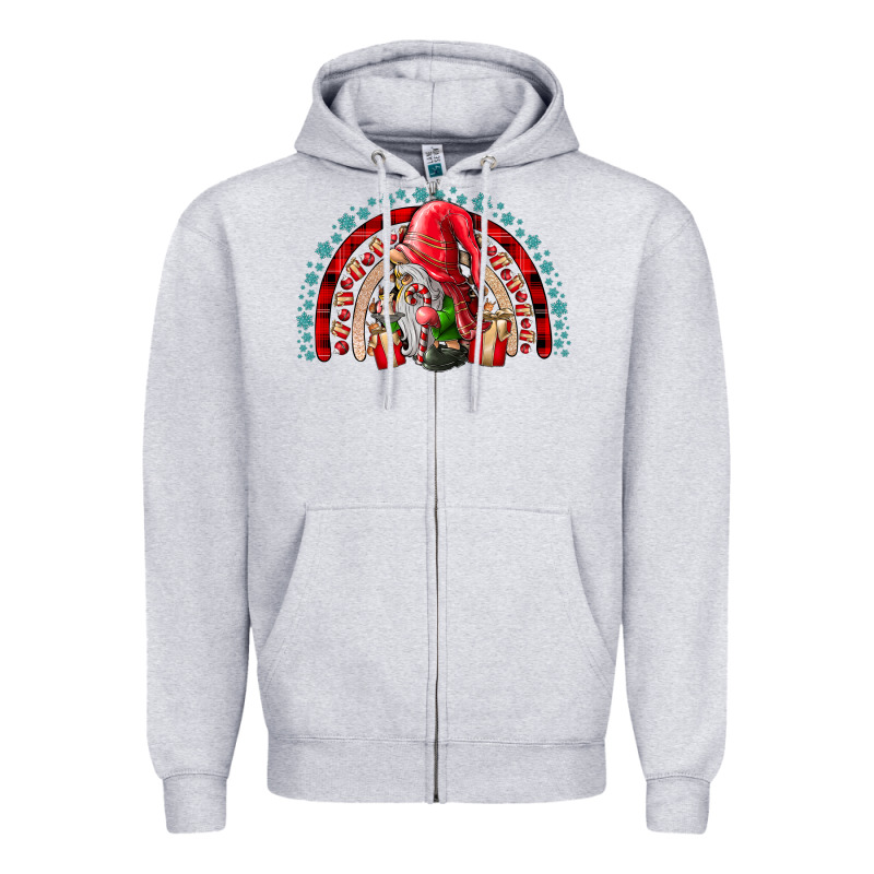 Festive Gnome With Gifts Zipper Hoodie by CowhideDigitalArt | Teevron