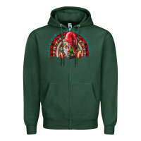 Sports Green festive gnome with gifts Zipper Hoodie - CowhideDigitalArt