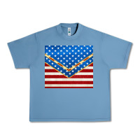 Pebble Blue glitter american flag Urban Heavy Tee - TumblerDesignByShophia
