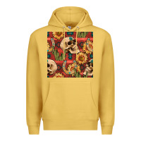 Antique Gold western skull aztec seamless pattern Premium Hoodie - BundleAndBundleShop