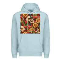 Blue Mist western skull aztec seamless pattern Premium Hoodie - BundleAndBundleShop