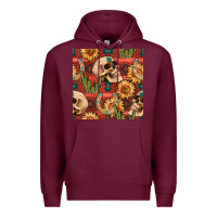 Burgundy western skull aztec seamless pattern Premium Hoodie - BundleAndBundleShop